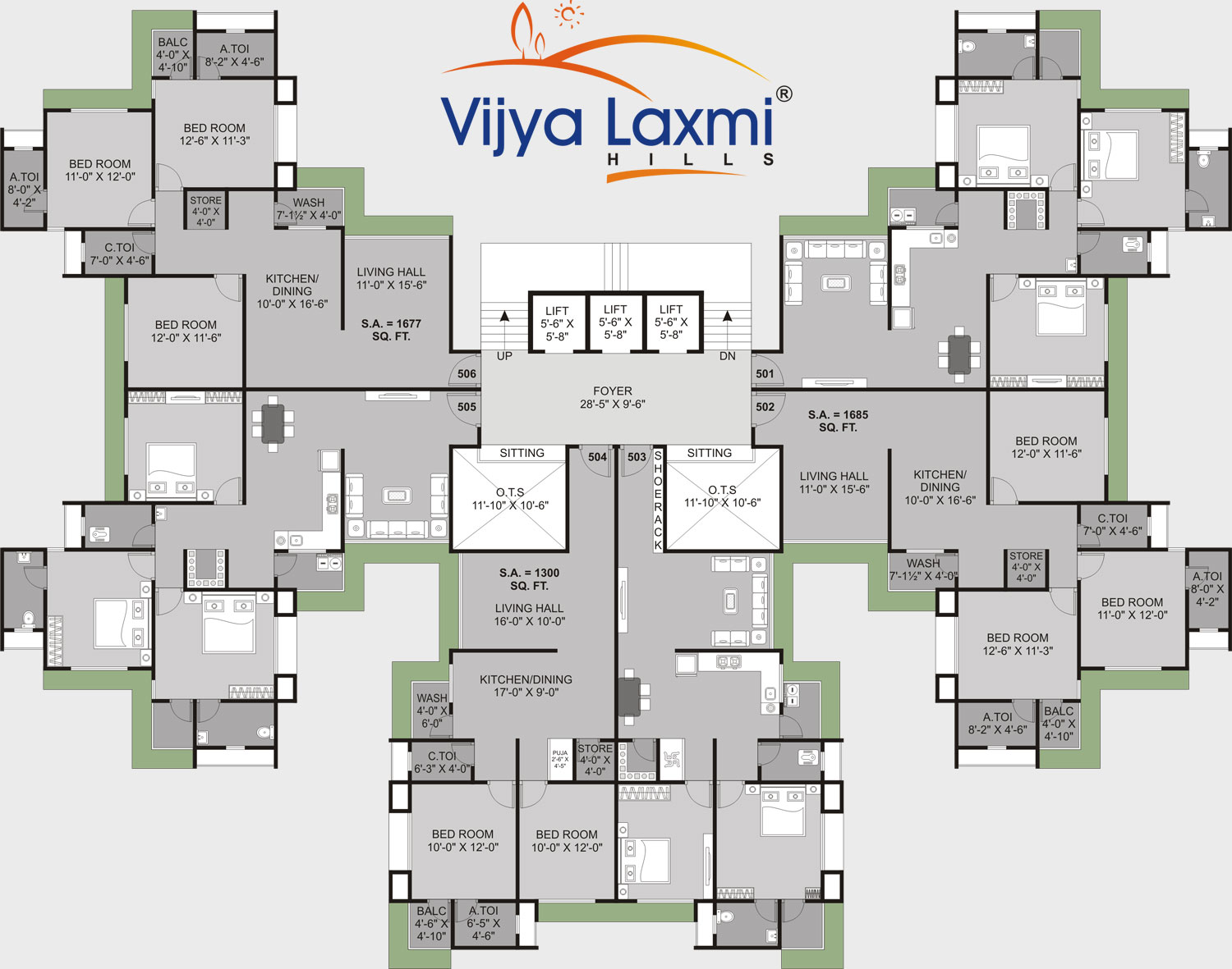 Typical Floor Plan (5th to 12th)